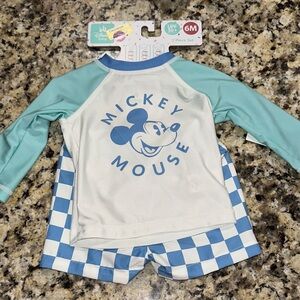 Disney Mickey Mouse Aqua and Blue Baby Swimwear
